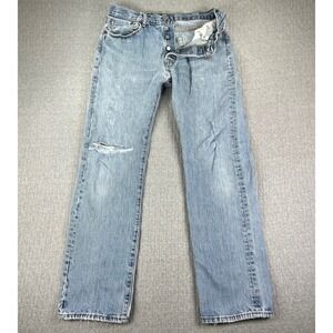 vintage 1993 Levi's 501 Jeans Men 33x32 (31X32) Light Wash Distressed Button Fly